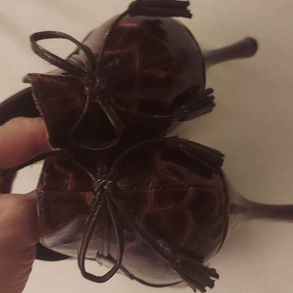 MARTINEZ VALERO Brown Crocodile Print Heeled Ankle Booties - Picture 5 of 10